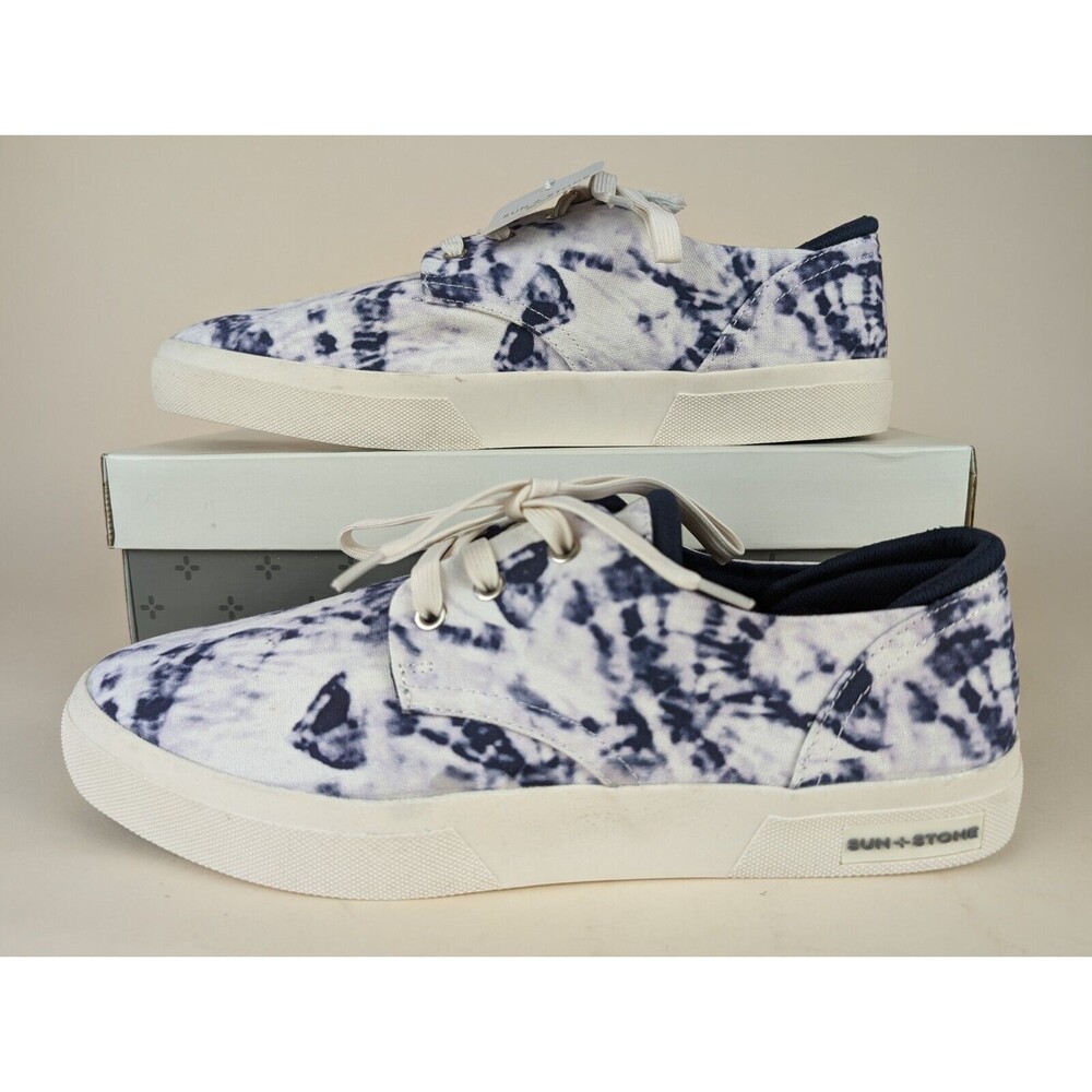 Sun + Stone Kiva Casual Sneakers Mens 12M Blue Tie Dye Lace Up Low Top Shoes NWB - Picture 3 of 11